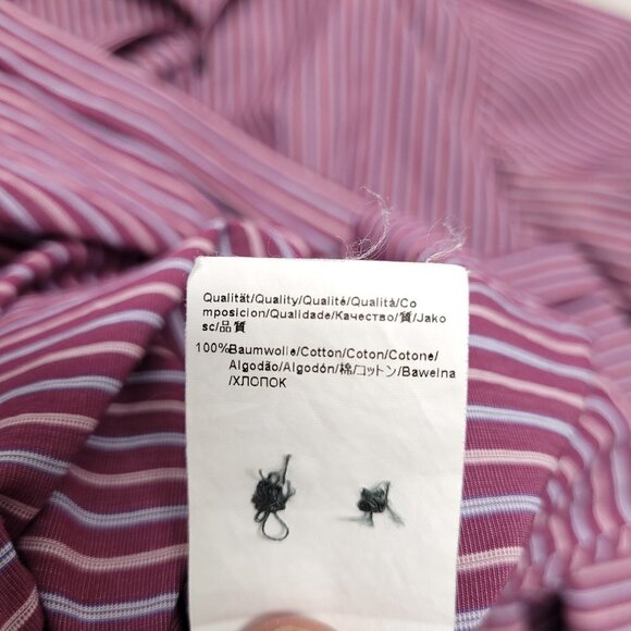 Hugo Boss Mens Striped Long Sleeve Button Down Shirt Size 16.5 Multicolor - Picture 8 of 10